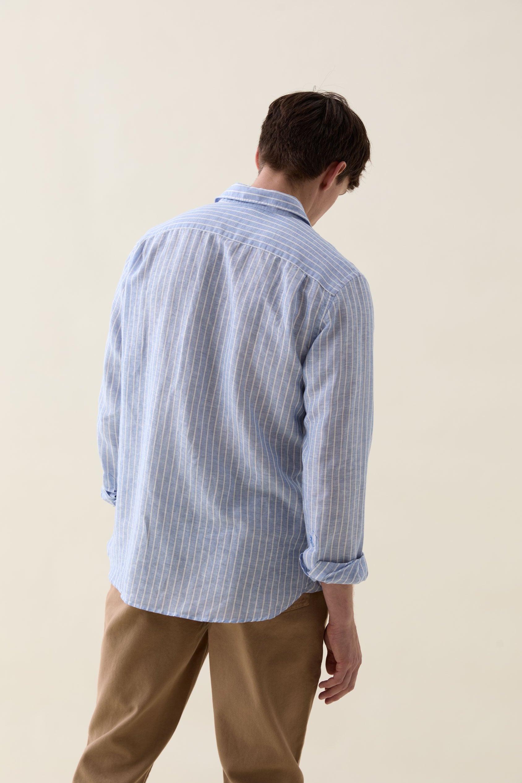 Beacon Blue Stripe Linen Shirt