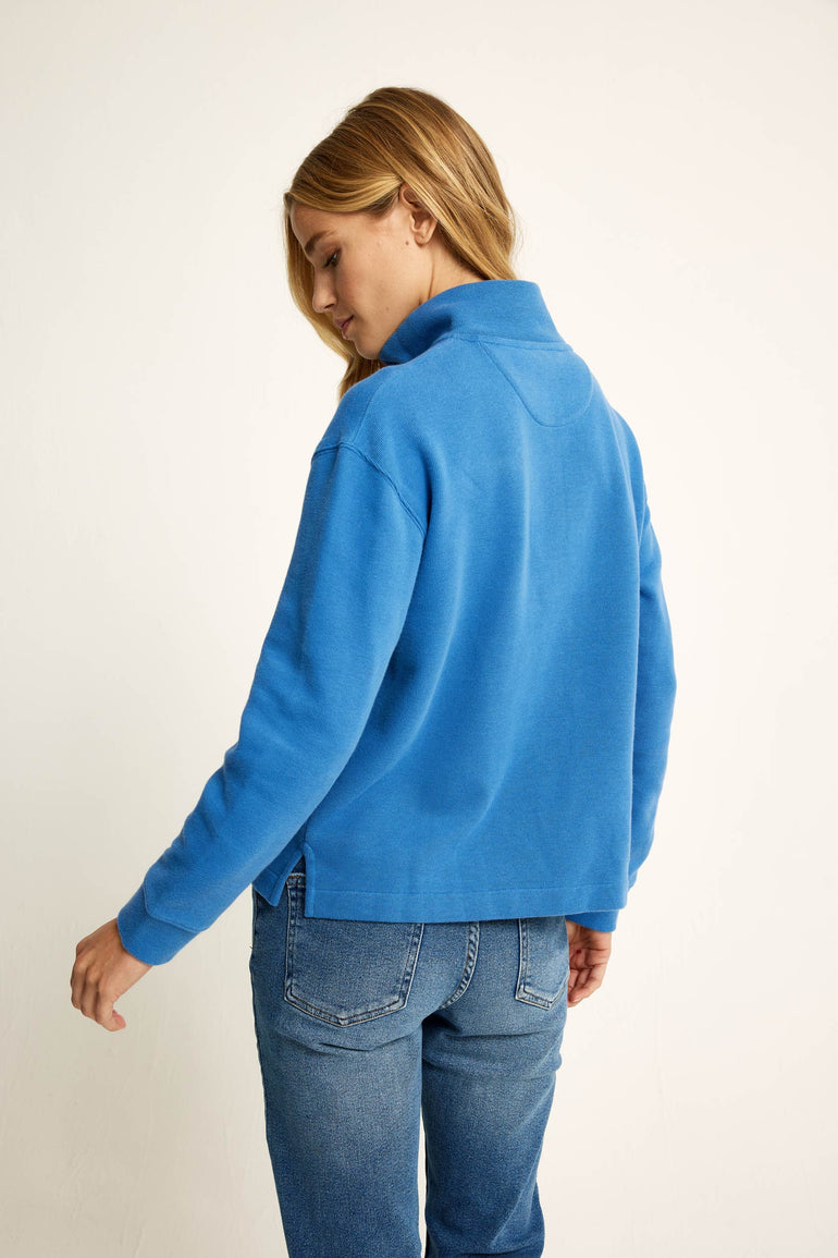 Sarisbury Dusky Blue Half Zip Sweat
