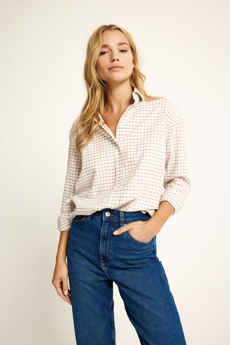 Fallin Dusty Rose Tattersall Shirt