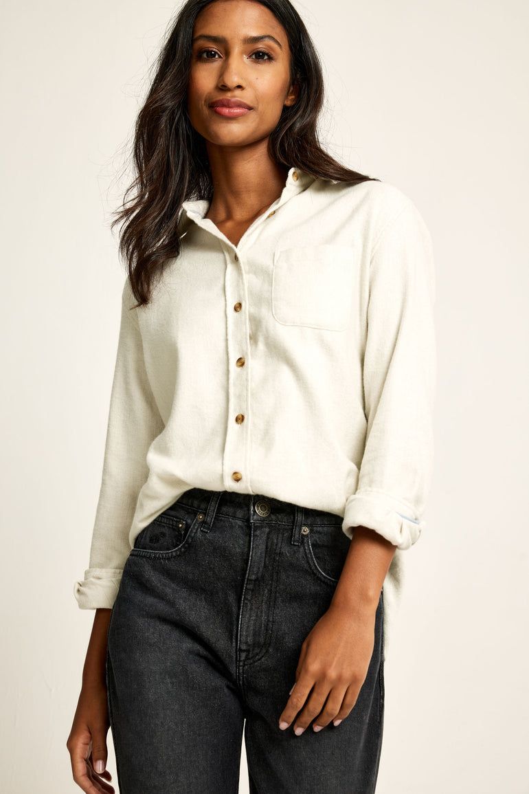 Bibury Herringbone Ecru Shirt