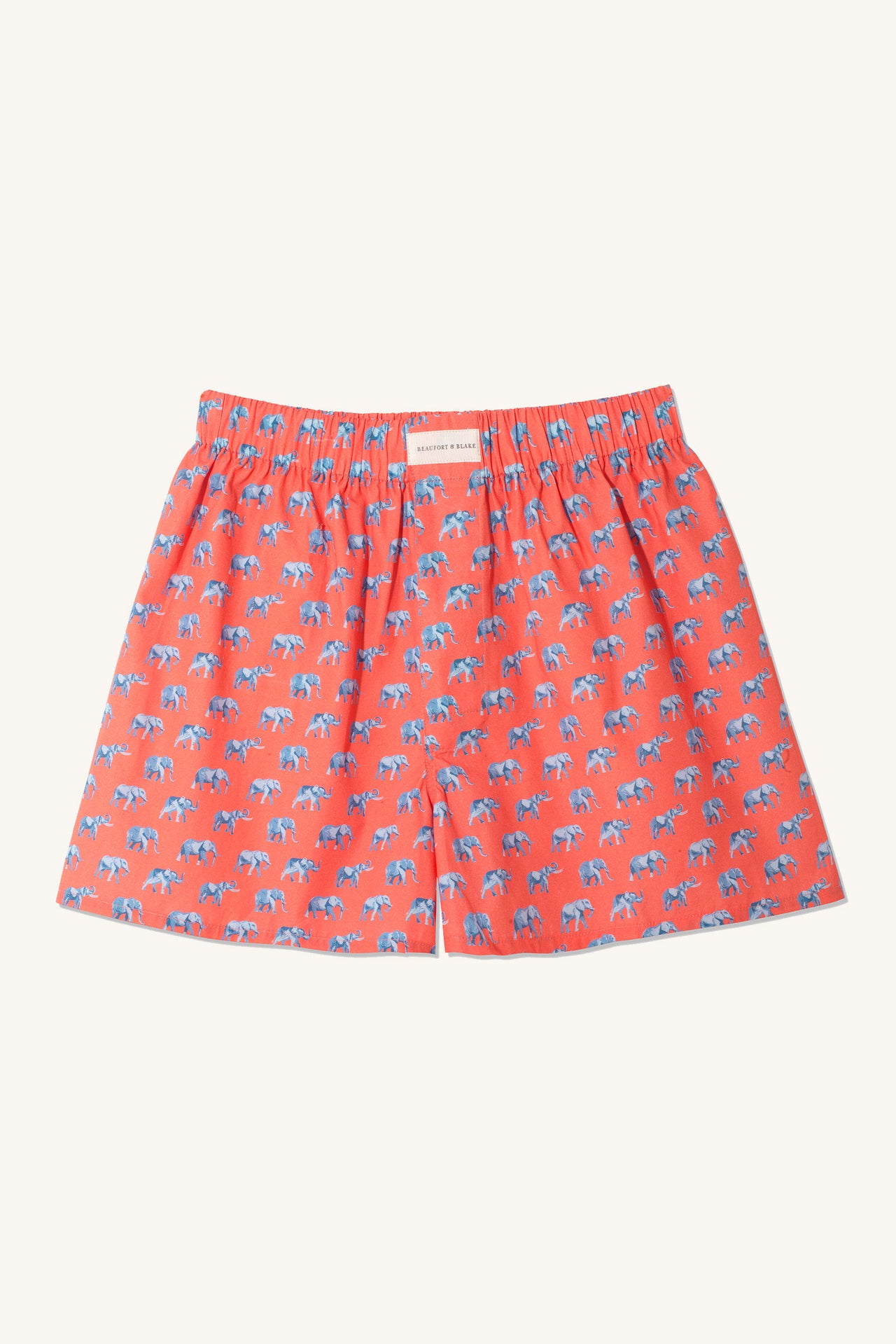 Savannah Elephant Coral Boxer Shorts