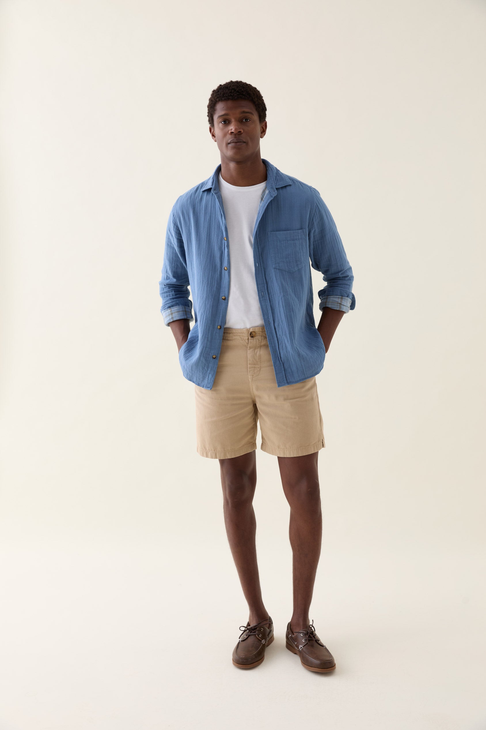 Ewhurst Sand Cotton Linen Shorts