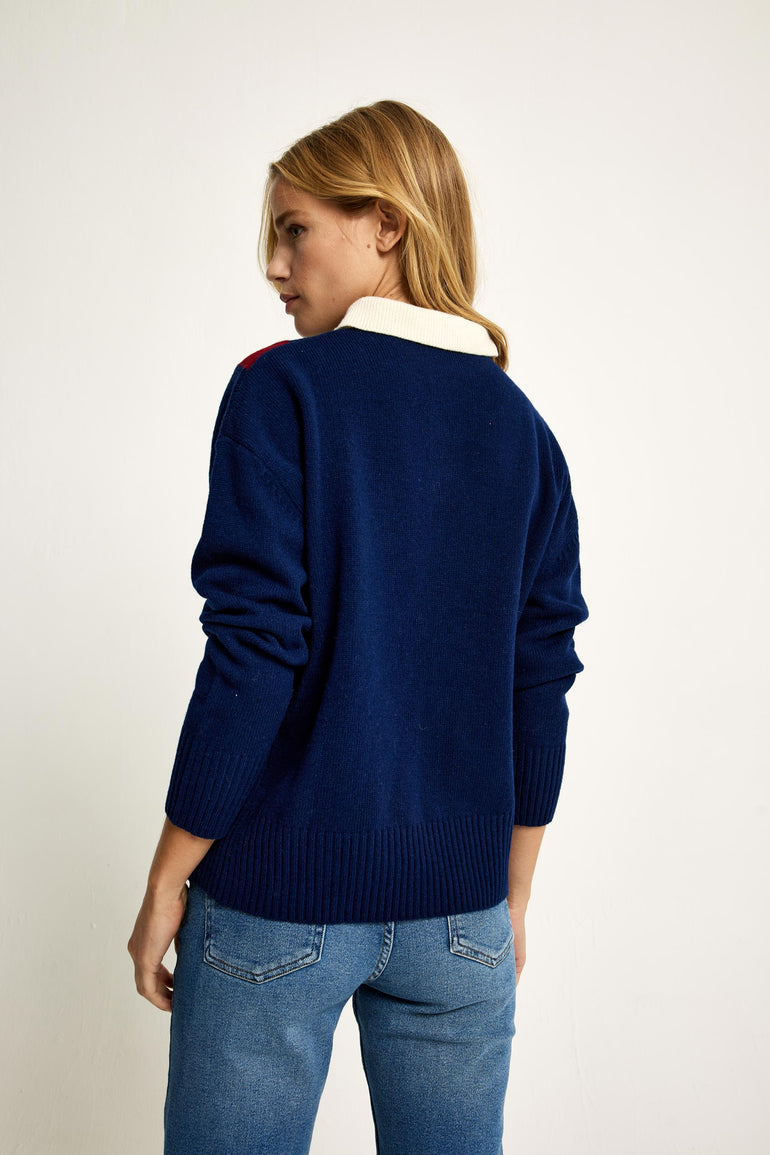 Dyce Navy Knitted Rugby
