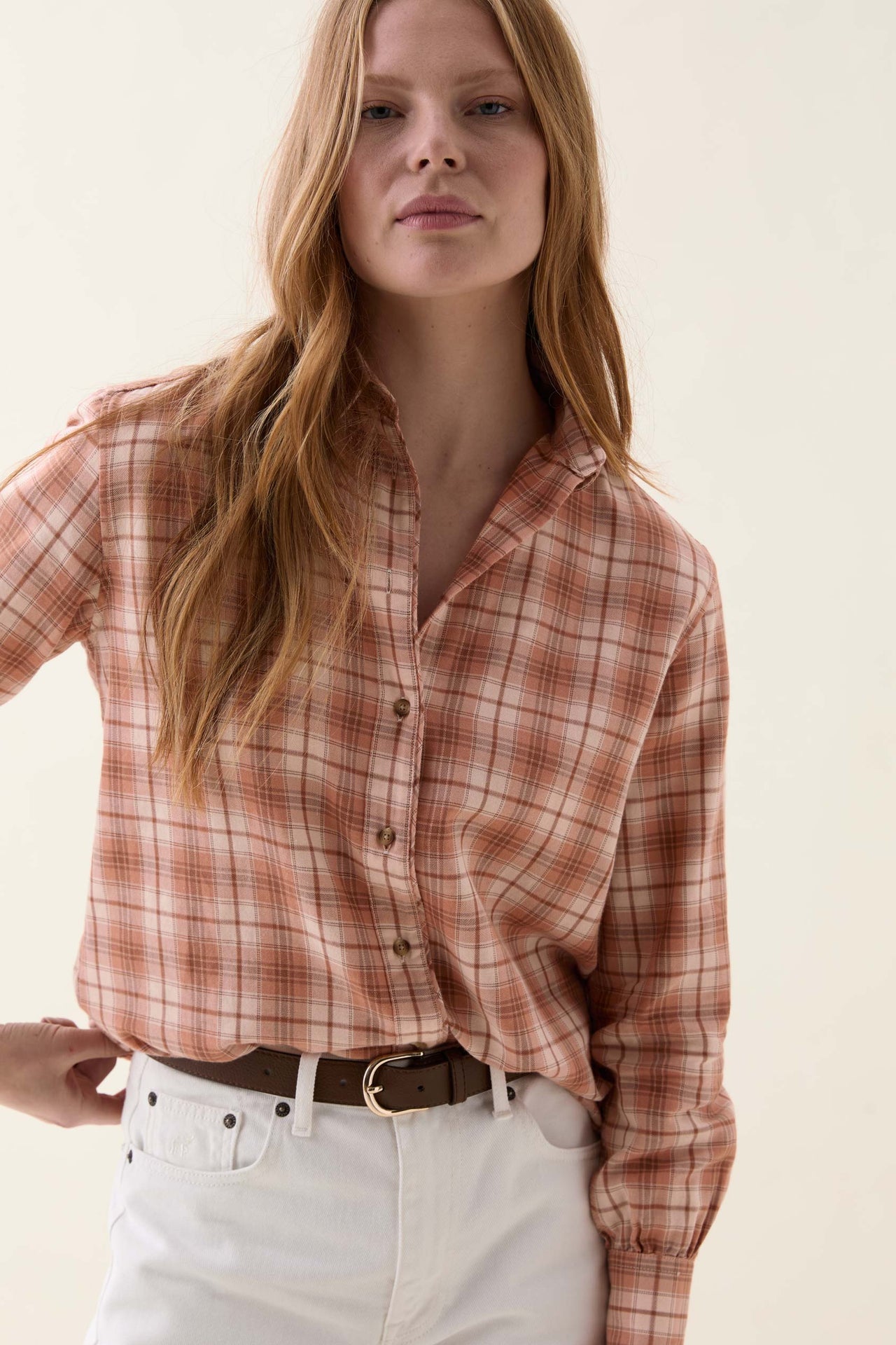 Leigh Terracotta Check Shirt