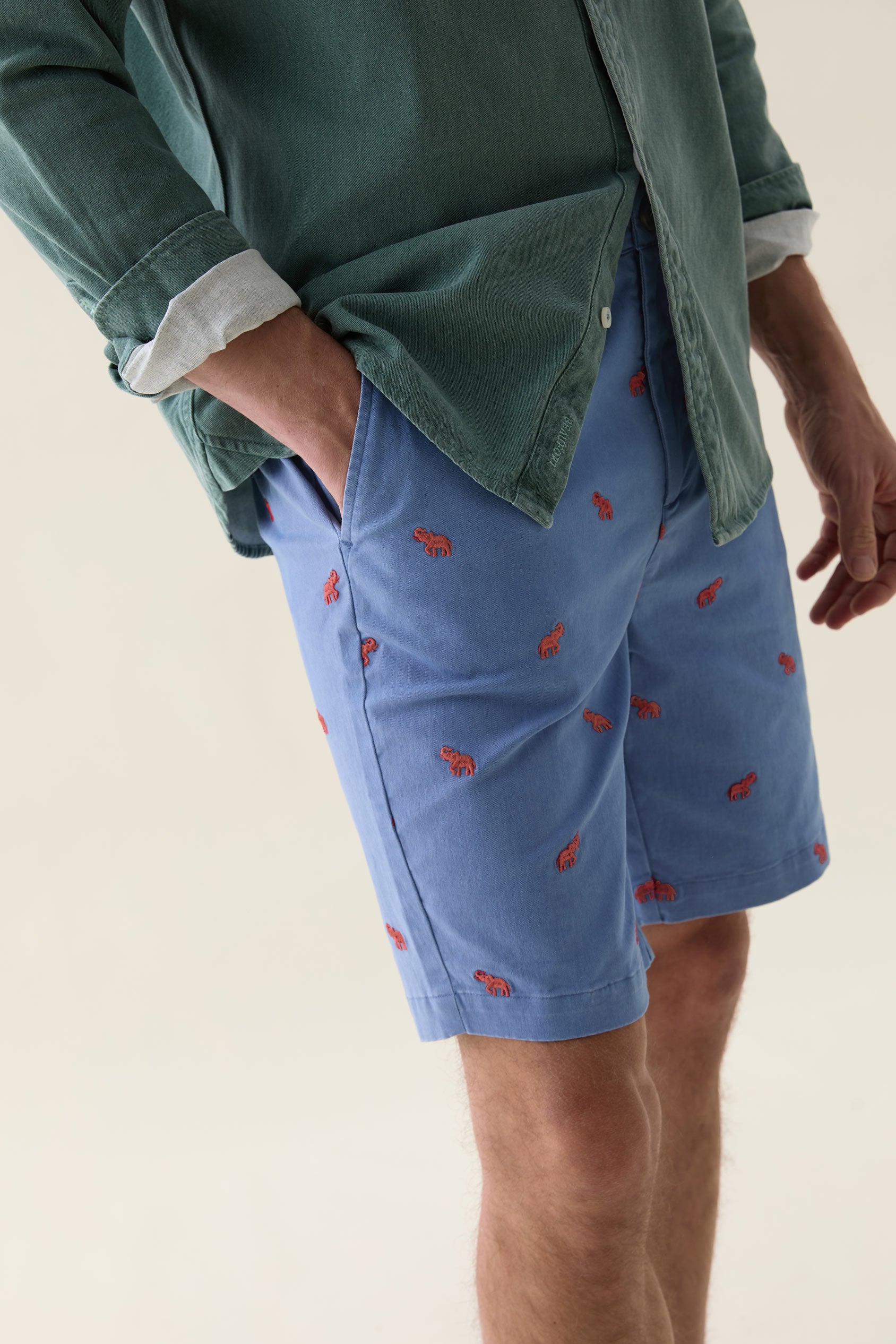 Midhurst Elephant Embroidered Shorts