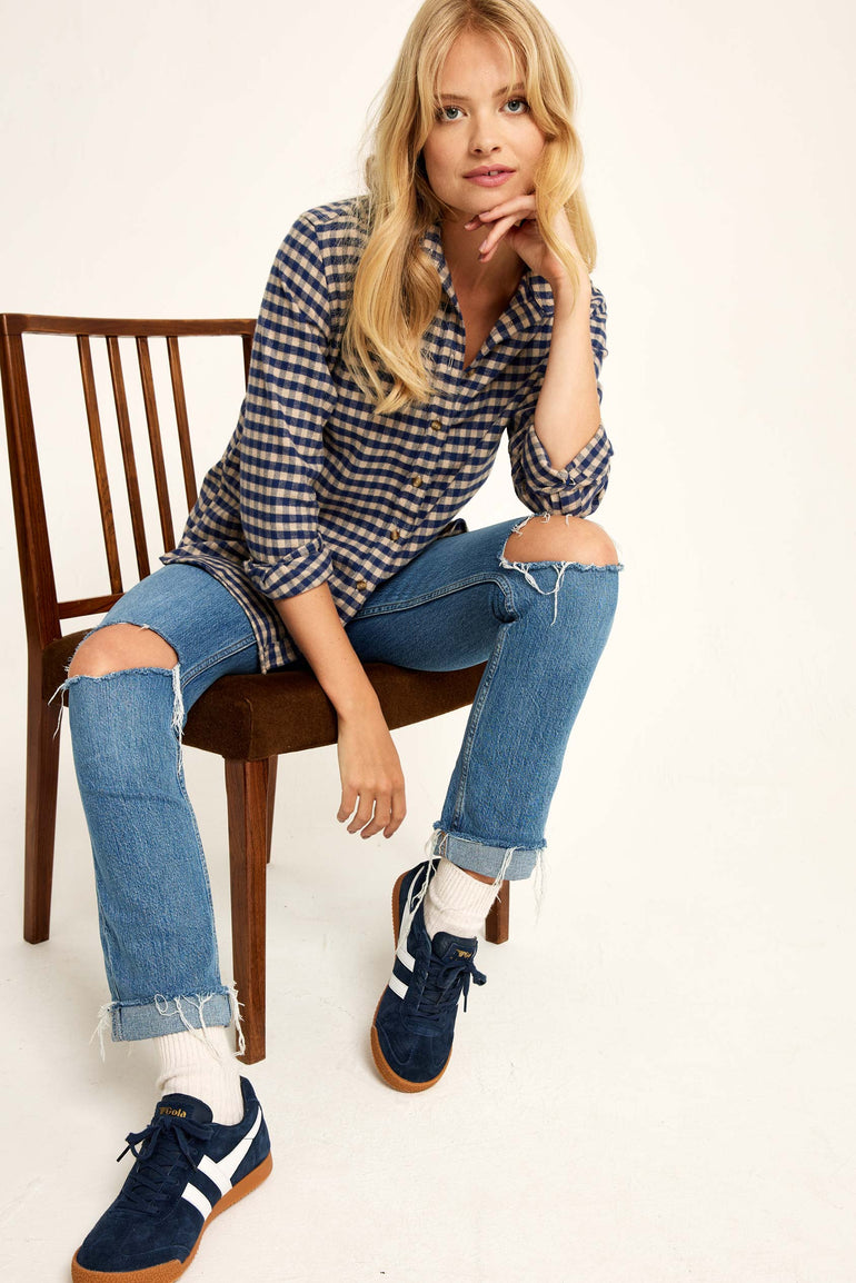 Letham Navy Check Shirt