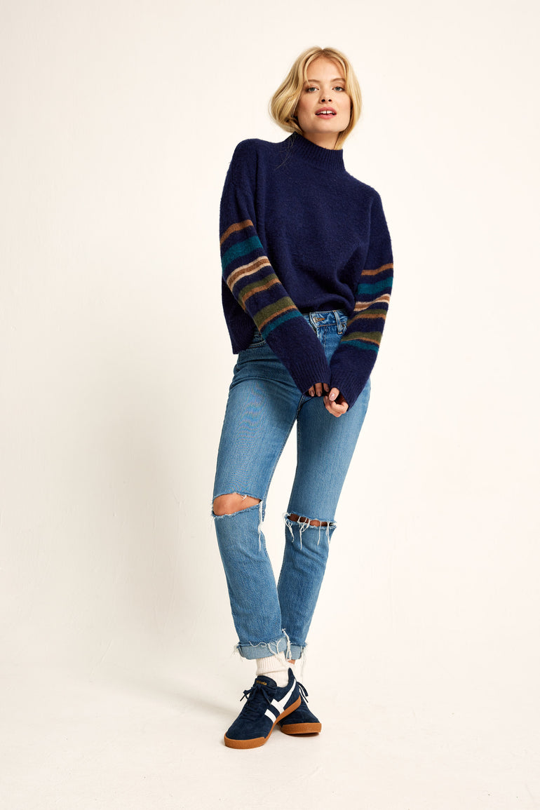 Forres Navy Stripe Jumper