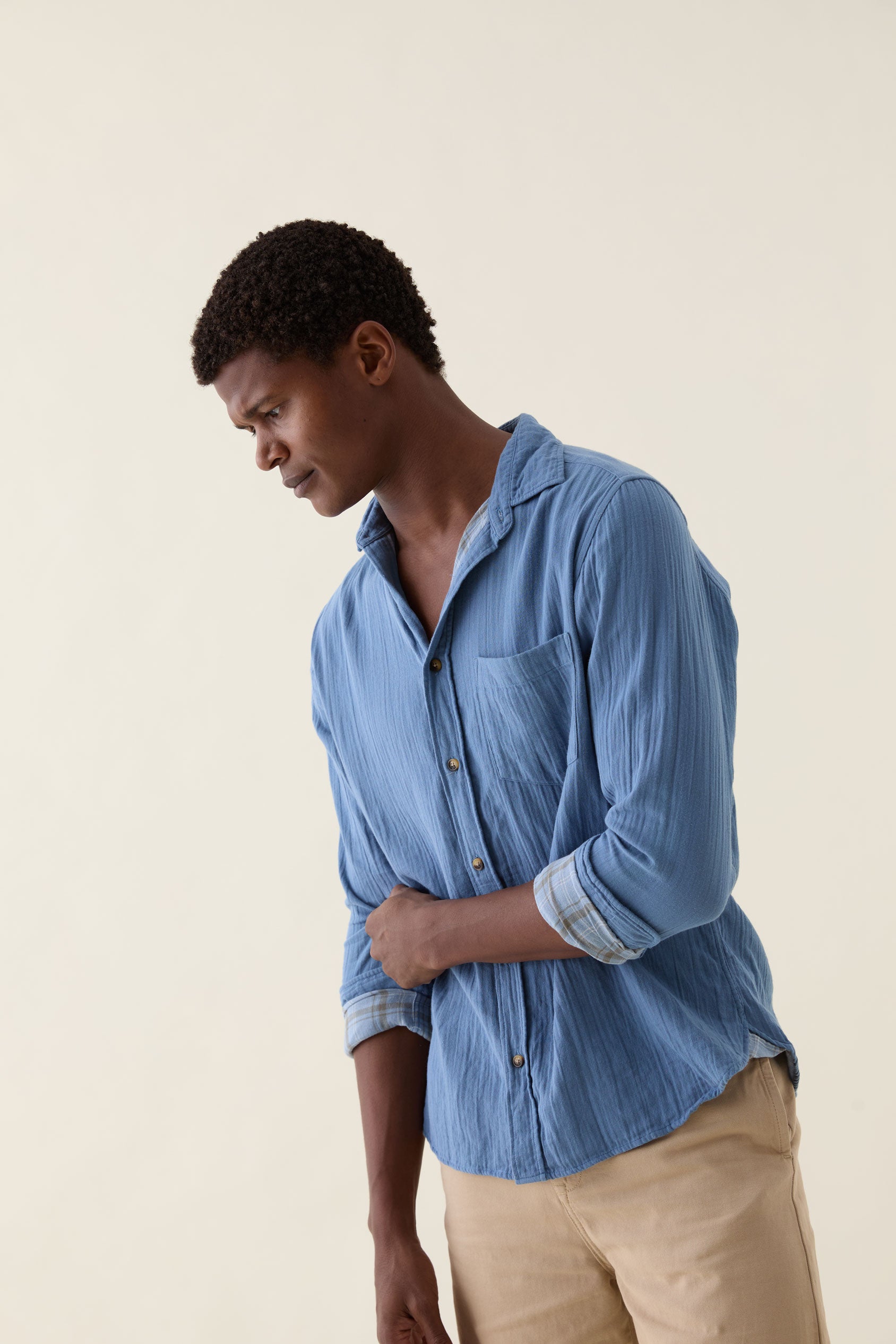 Newick Steel Blue Double Cloth Shirt