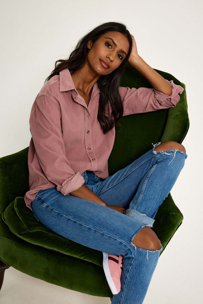 Stroud Dusty Pink Cord Shirt