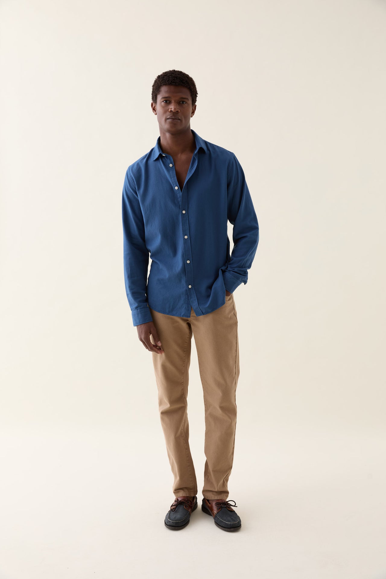 Shaw Indigo Lightweight Herringbone Shirt