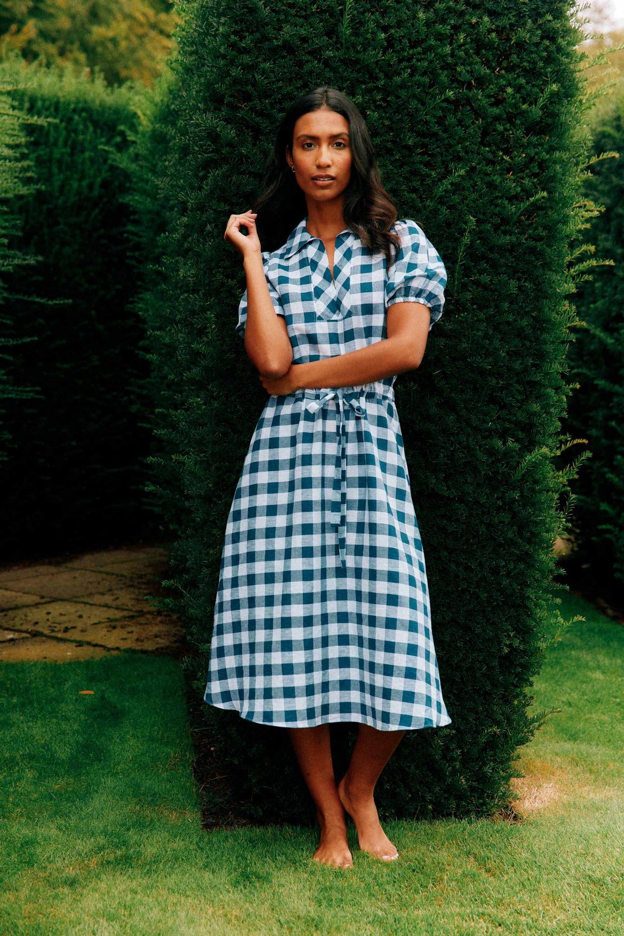 Snowdrop Gingham Tie Waist Dress