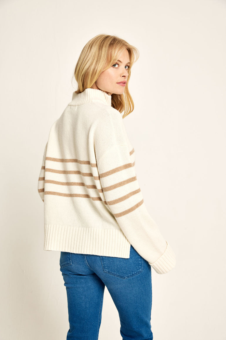 Exbury Stripe Half Zip Jumper