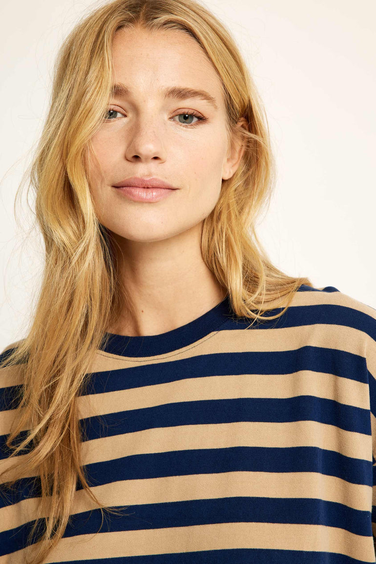 Colemore Camel Stripe Long Sleeve Tee