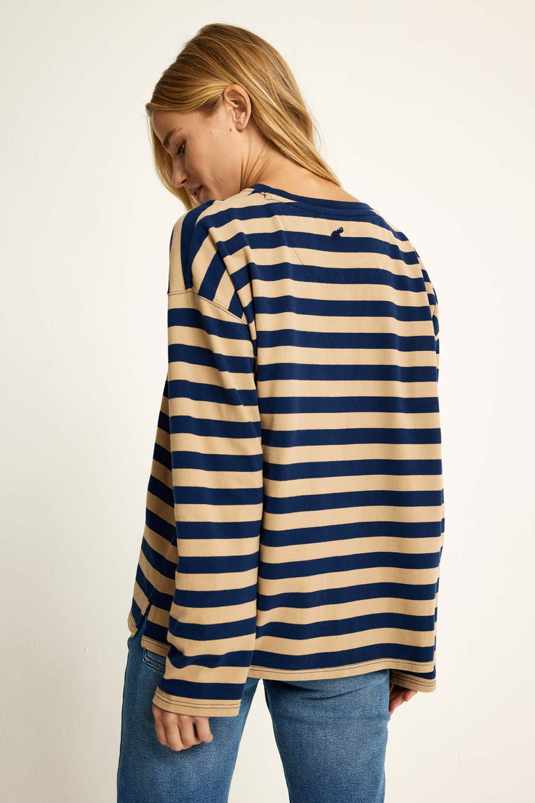 Colemore Camel Stripe Long Sleeve Tee