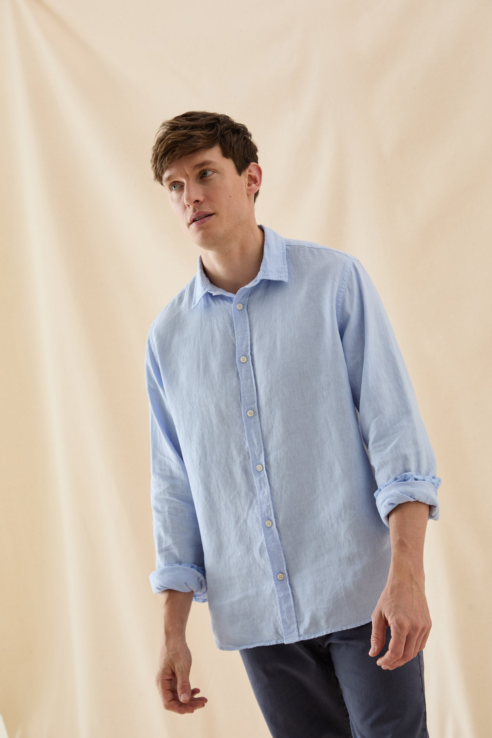 Upton Sky Garment Dye Linen Shirt
