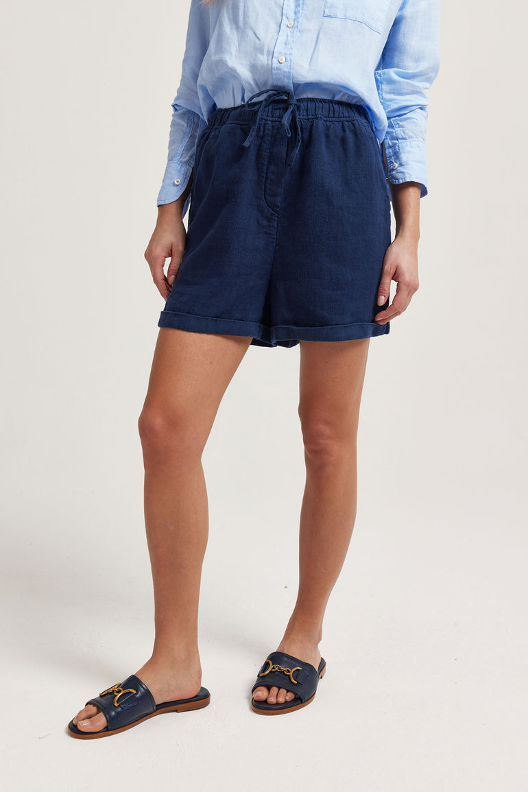 Alverton Navy Linen Shorts
