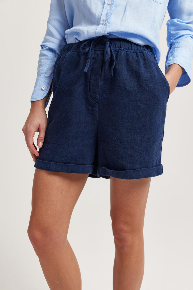 Alverton Navy Linen Shorts