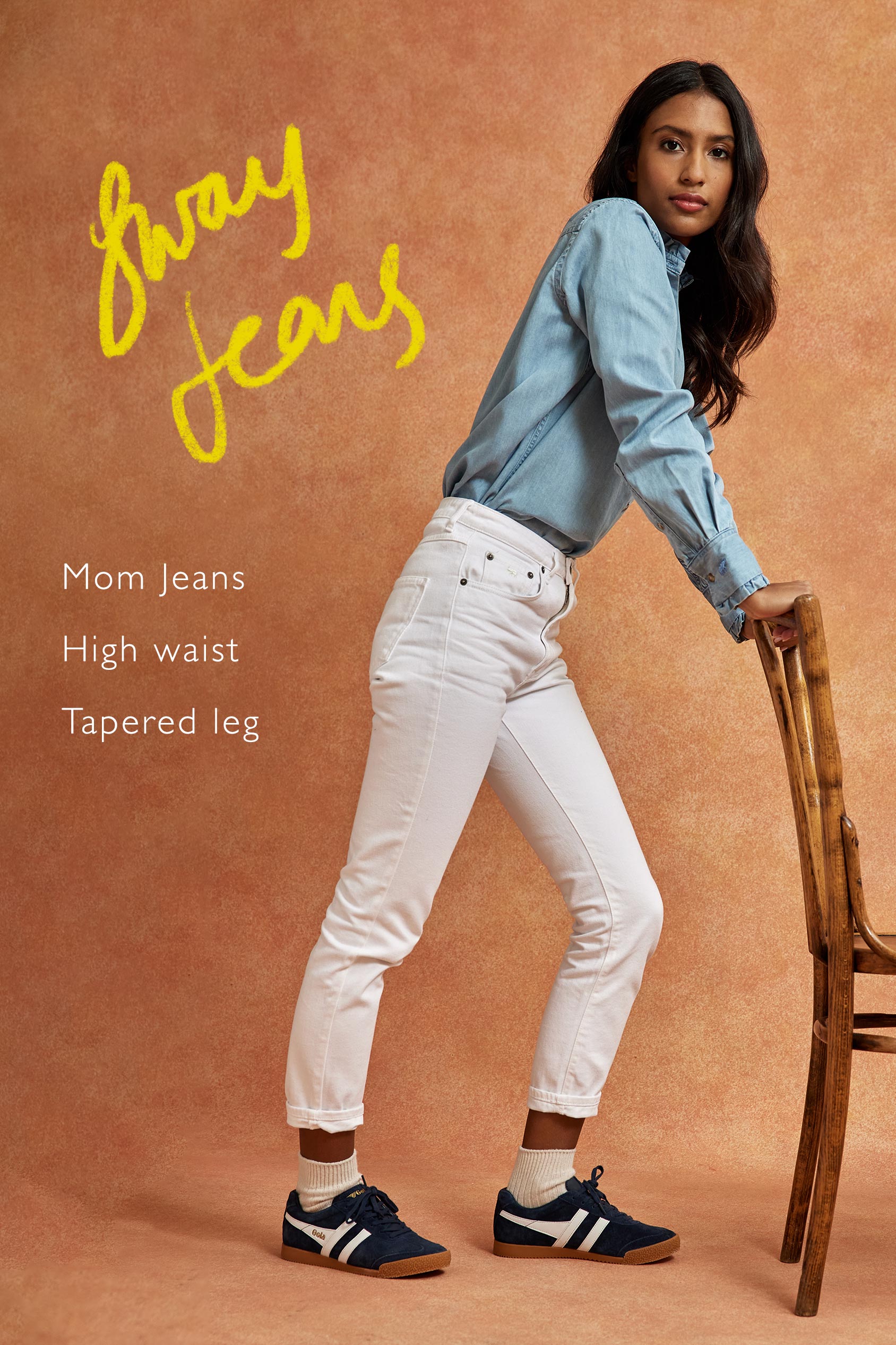 Sway Ecru Mom Jeans