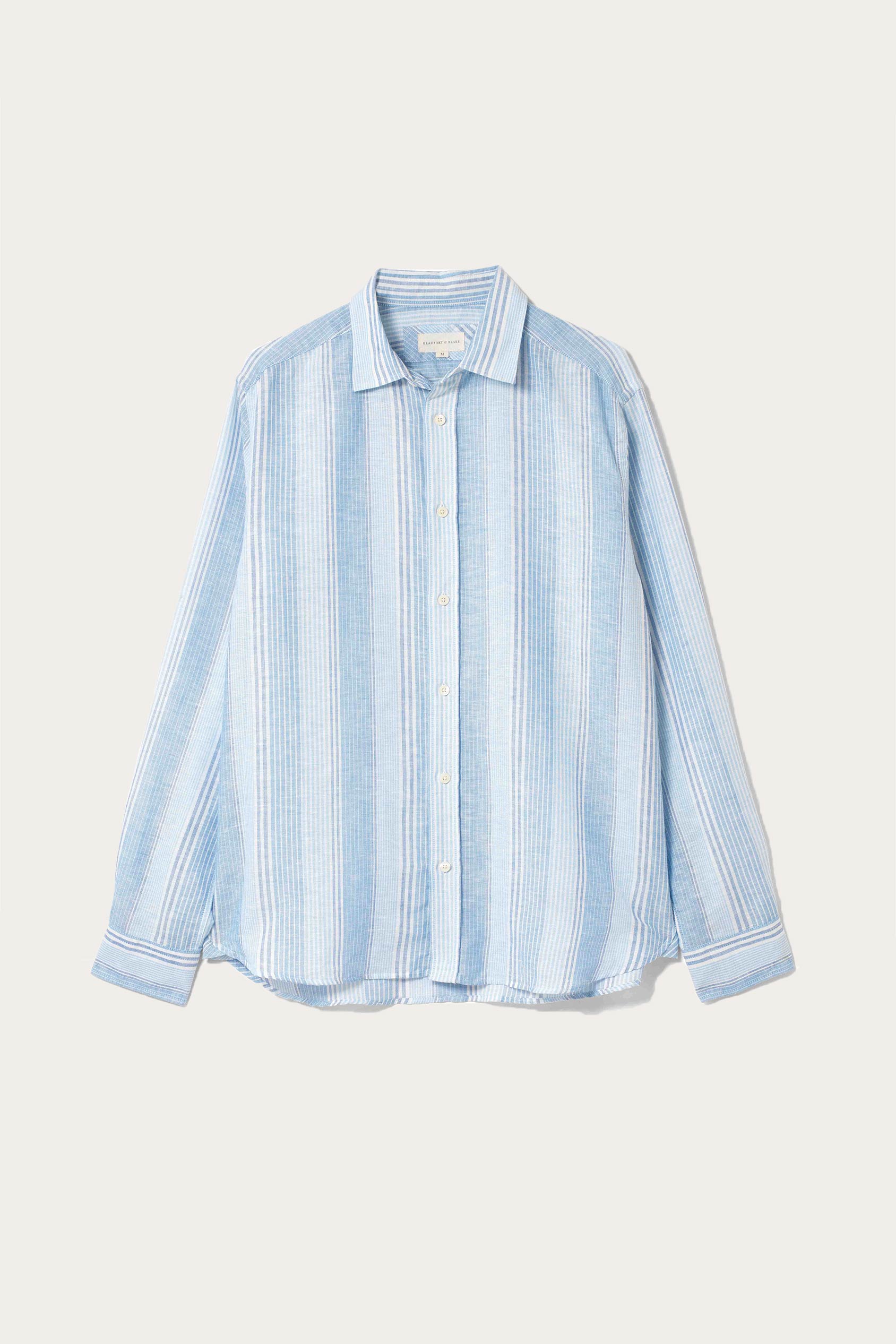 Aker Multi Blues Stripe Linen Shirt