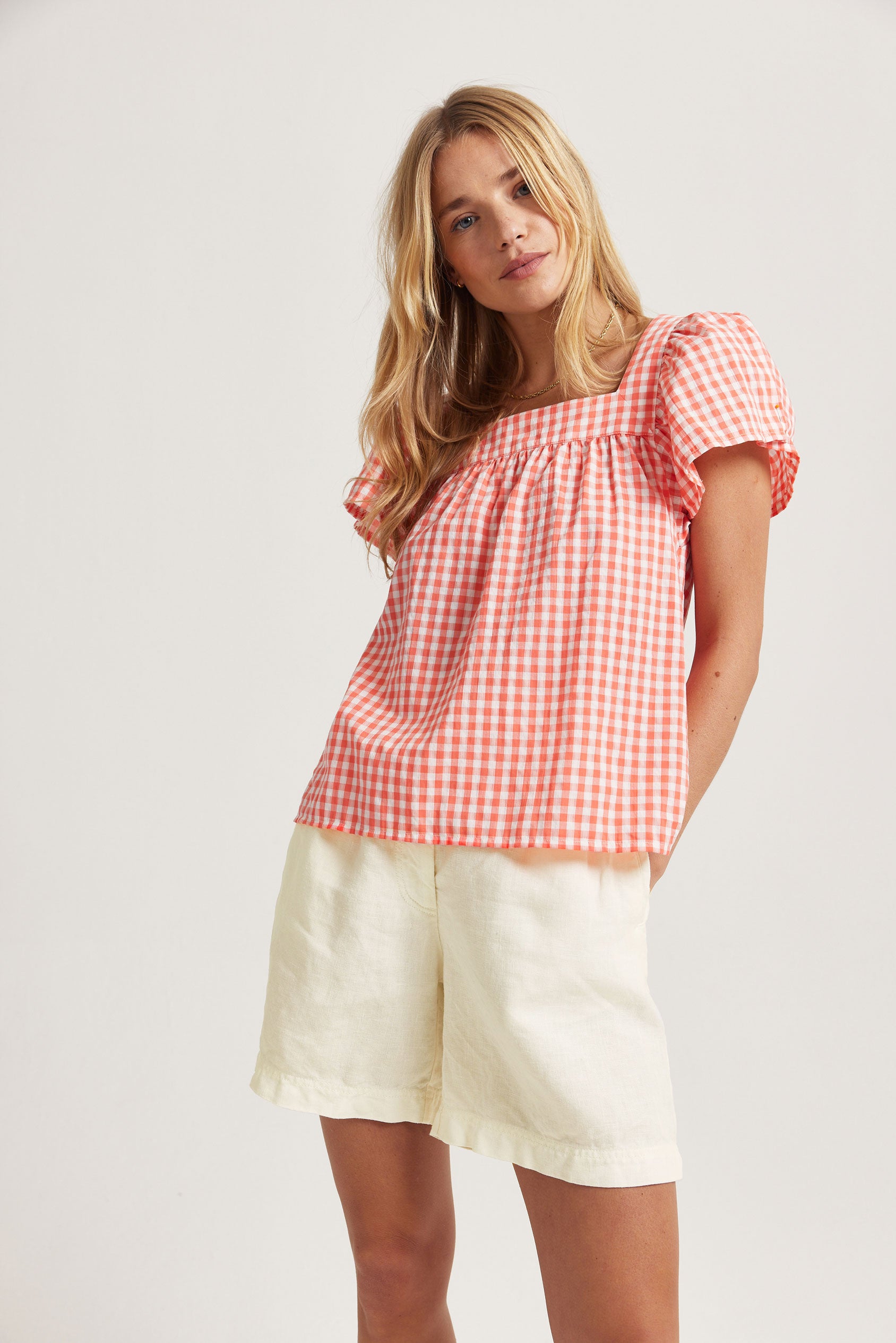 Langtree Aperol Gingham Top
