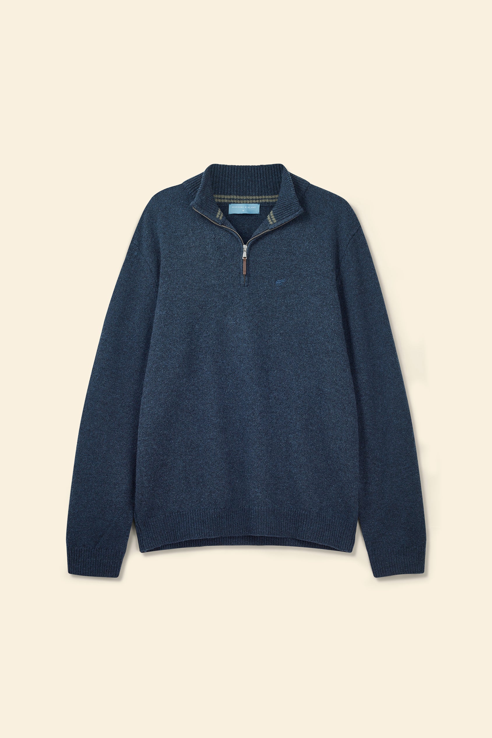 Colesbourne Navy Marl Half Zip Jumper
