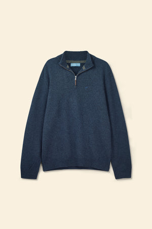 Colesbourne Navy Marl Half Zip Jumper