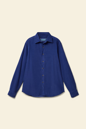 Blue shirt on a beige background