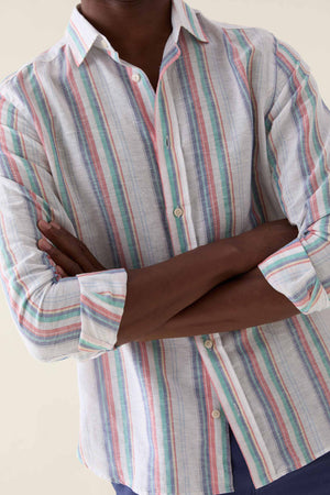 Bishopstone Multi Stripe Linen Shirt