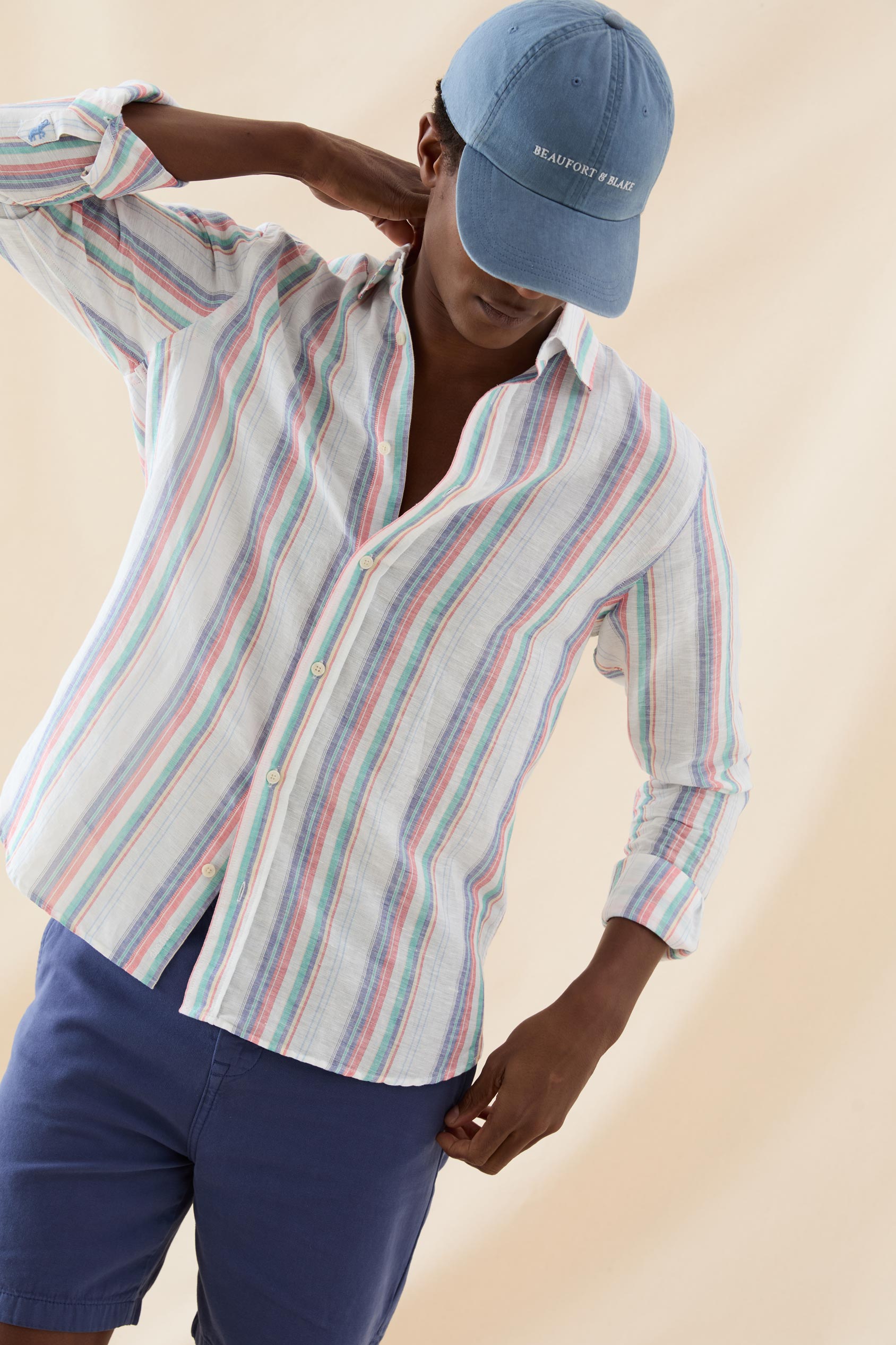 Bishopstone Multi Stripe Linen Shirt