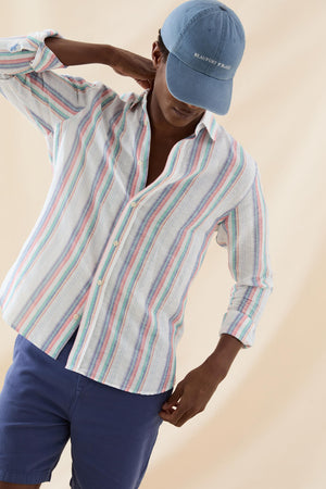 Bishopstone Multi Stripe Linen Shirt