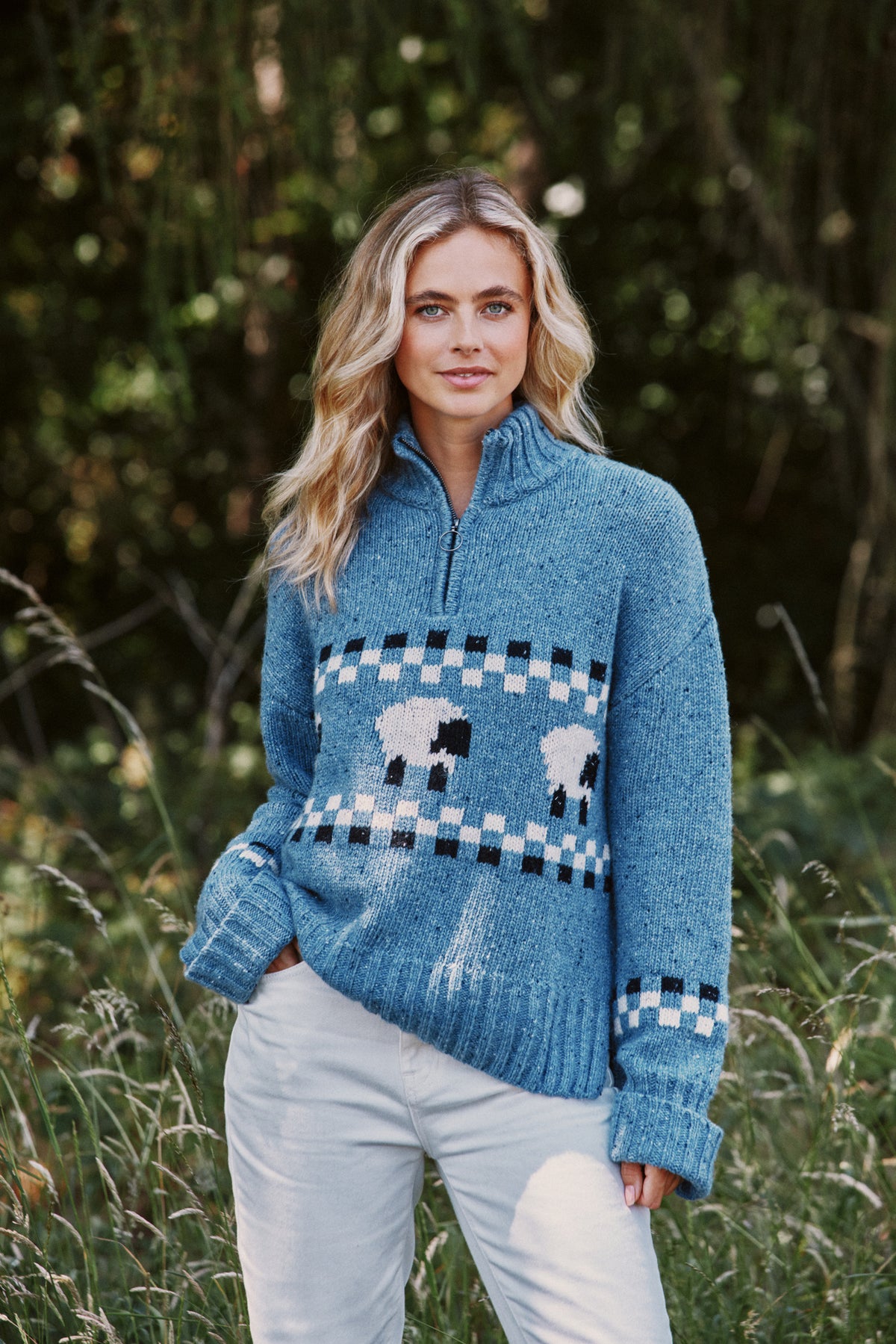 Montadale Sheep Half Zip Jumper