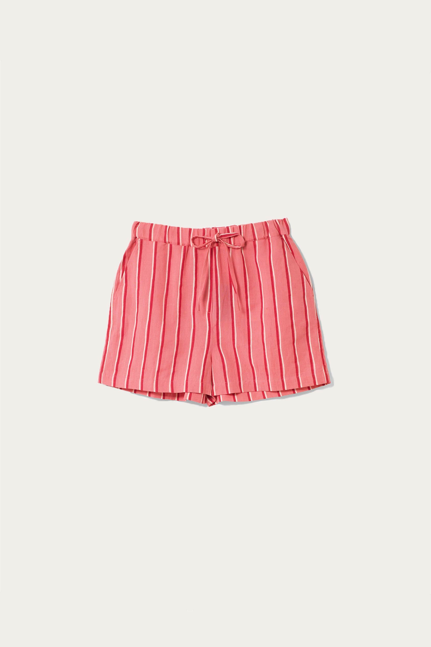 Bodiam Pink Painted Stripe Shorts