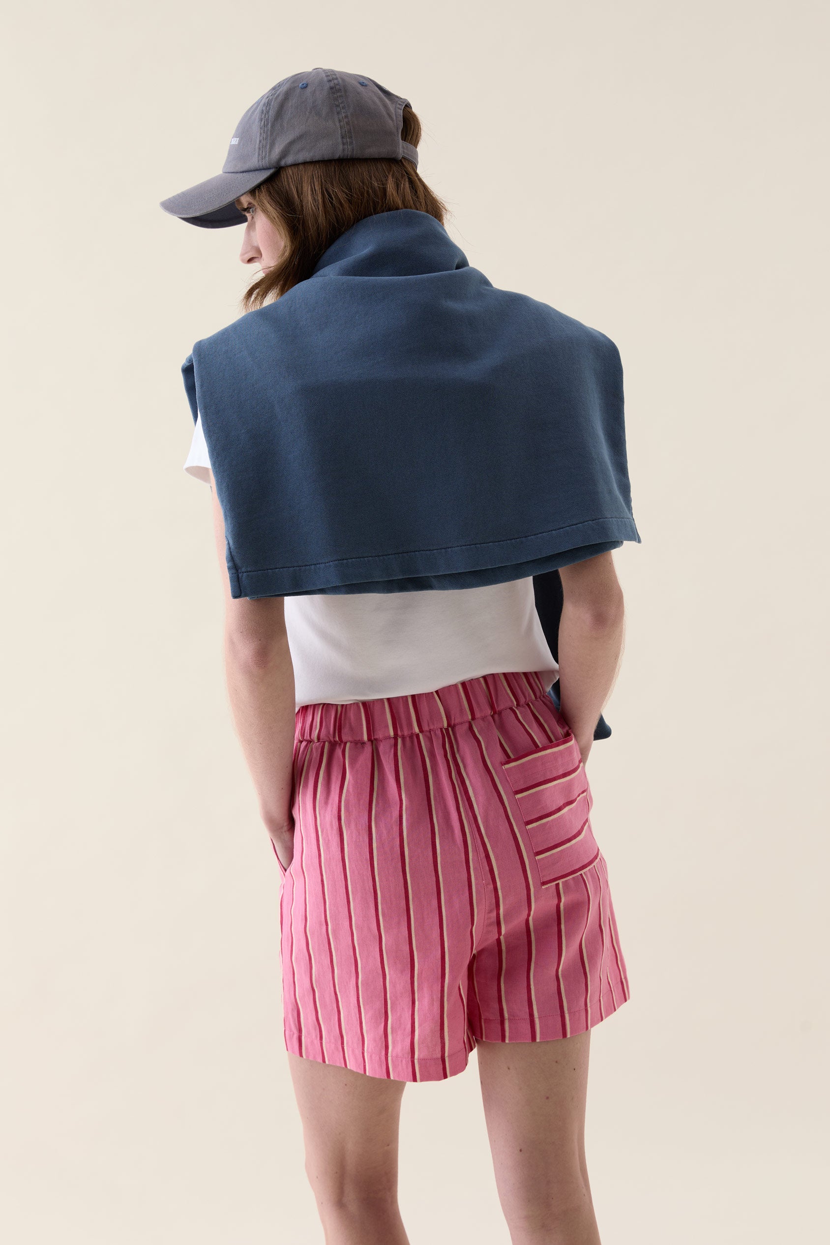 Bodiam Pink Painted Stripe Shorts