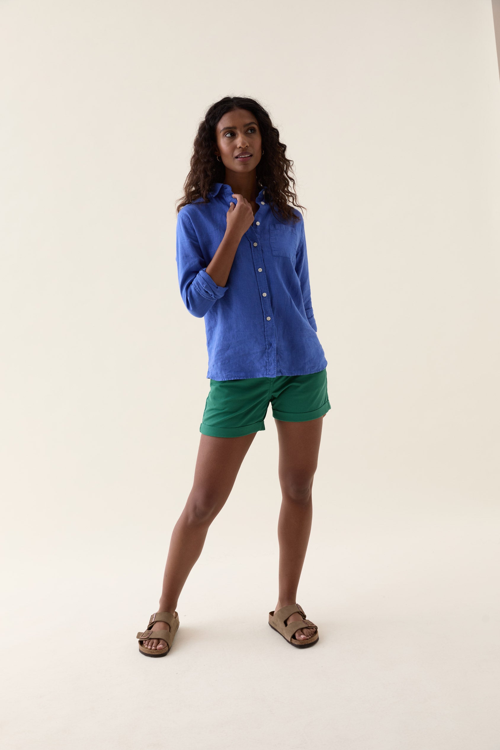 Burley Washed Cobalt Linen Shirt