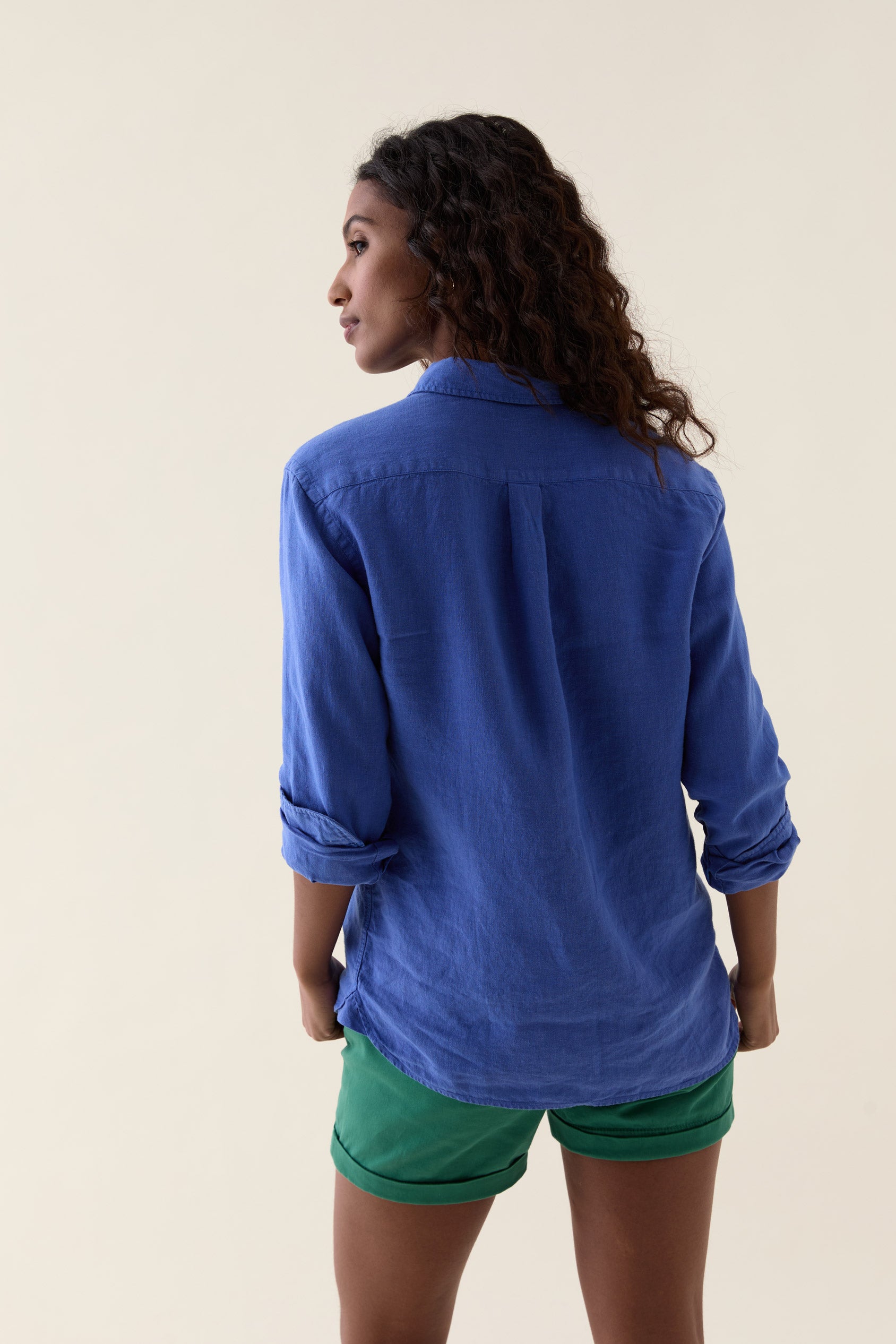 Burley Washed Cobalt Linen Shirt