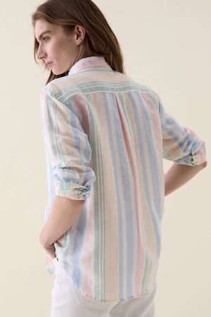 Cambray Multi Stripe Linen Blend Shirt
