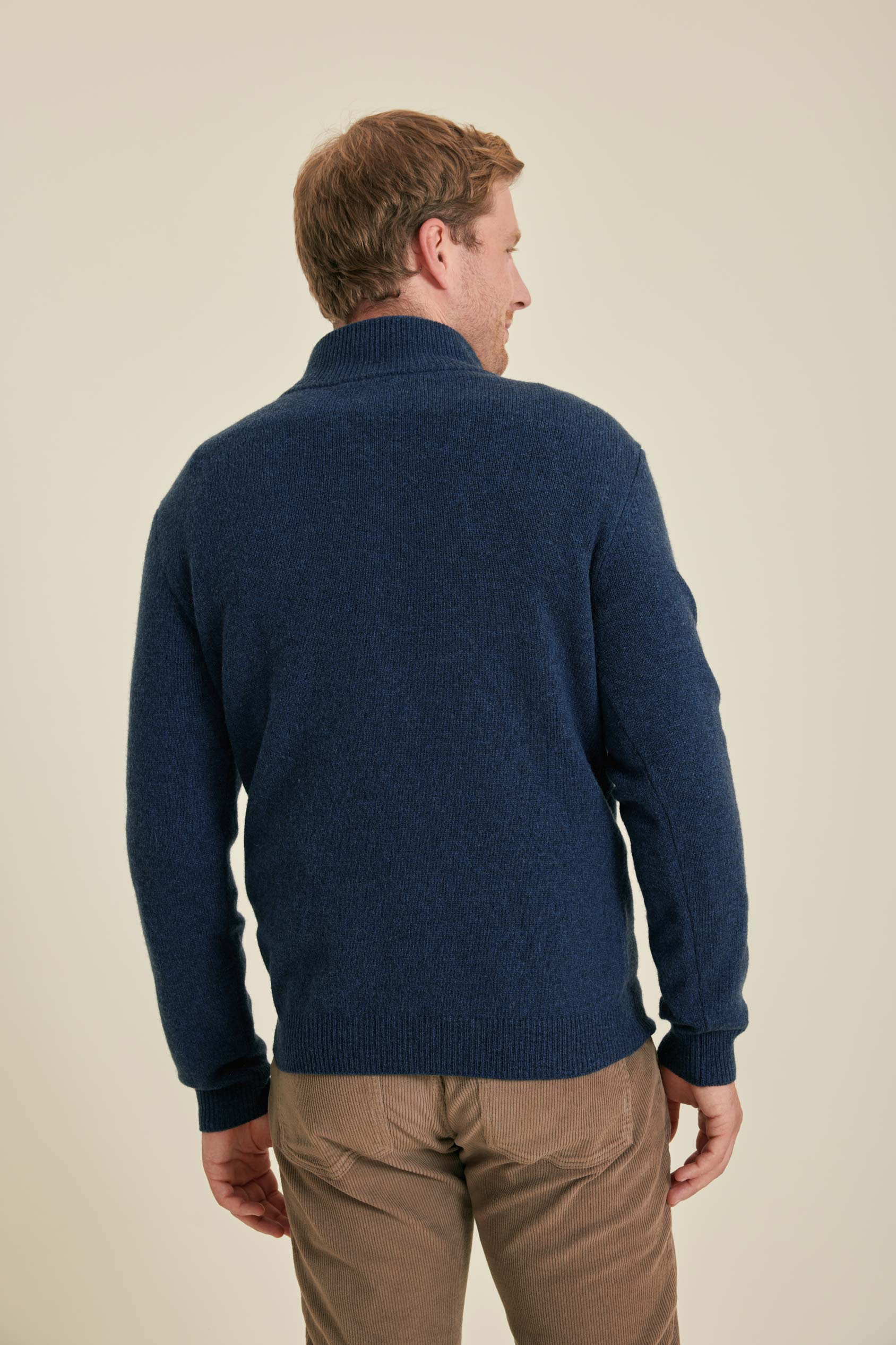 Colesbourne Navy Marl Half Zip Jumper