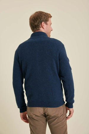 Colesbourne Navy Marl Half Zip Jumper