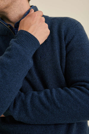 Colesbourne Navy Marl Half Zip Jumper