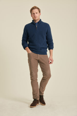 Colesbourne Navy Marl Half Zip Jumper