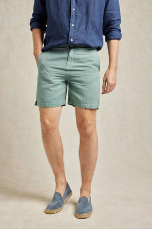 Collard Dusky Sky Linen Cotton Shorts