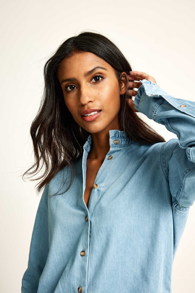 Lifton Ruffle Denim Shirt