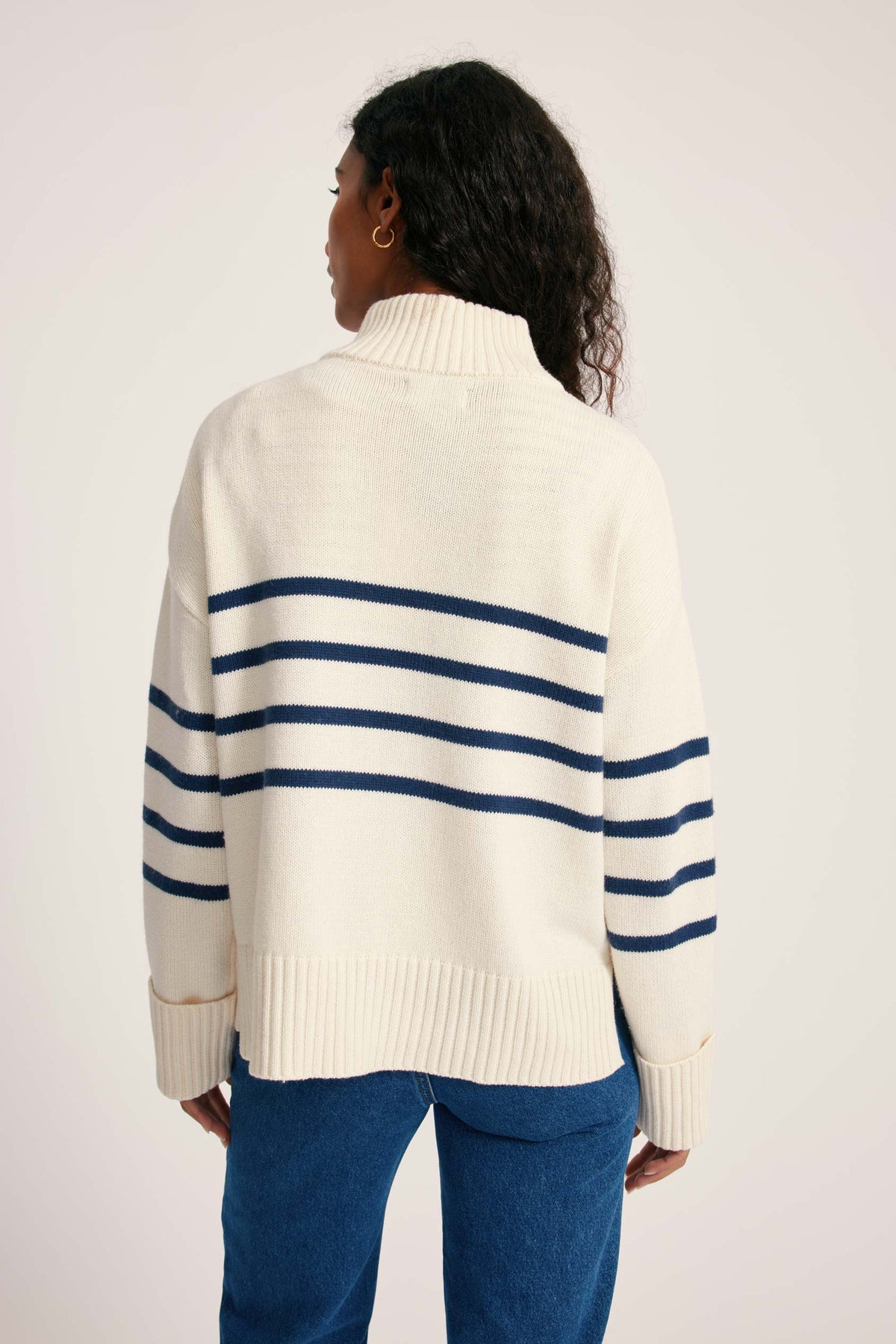 Struddy Jumpers Women's Emery Stripe Jumper in Ecru Beaufort & Blake