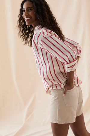 Falmer Painted Stripe Popover Top