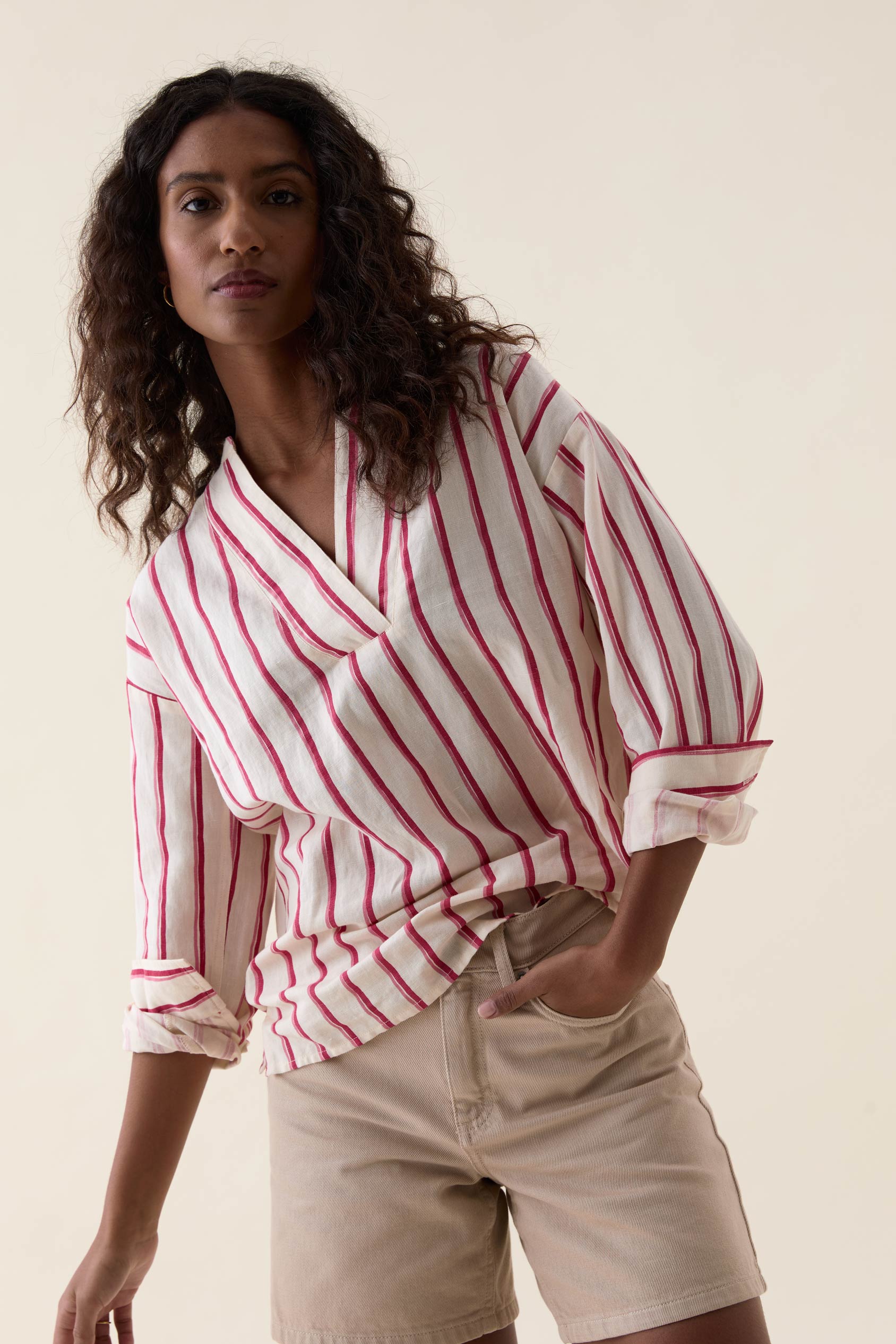 Falmer Painted Stripe Popover Top