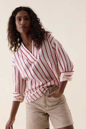 Falmer Painted Stripe Popover Top