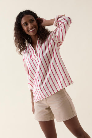 Falmer Painted Stripe Popover Top