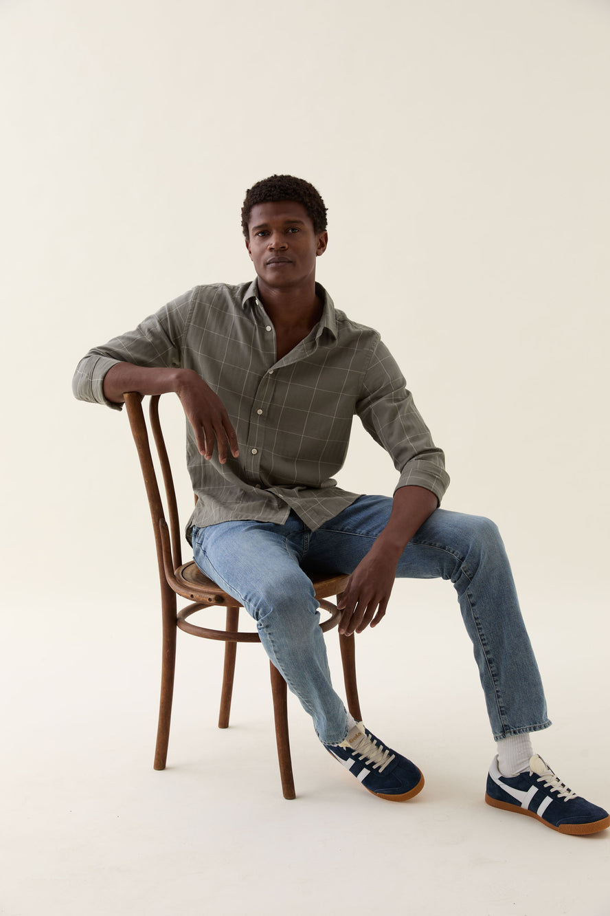 Halnaker Khaki Check Shirt