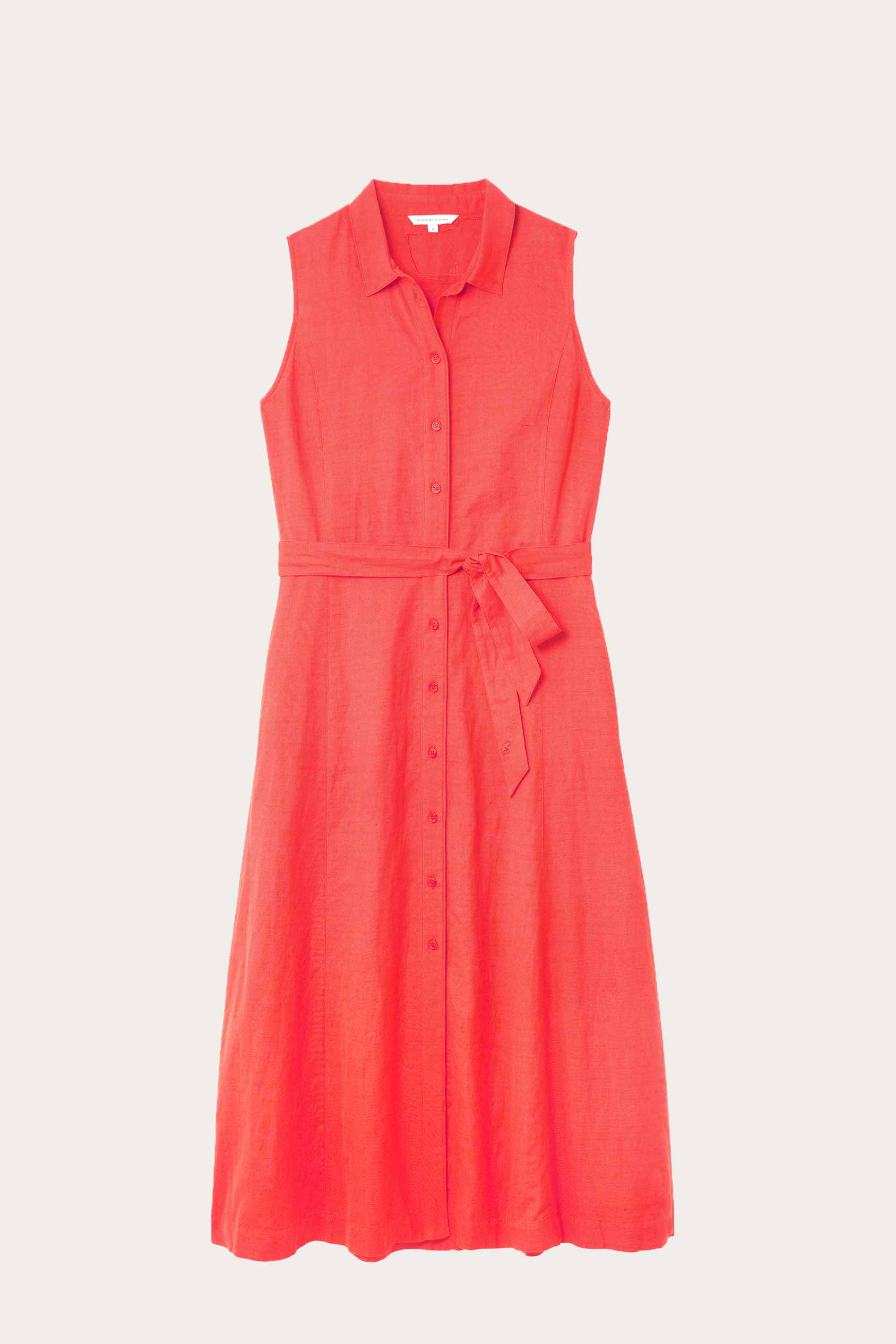 Holmbury Red Linen Shirt Dress