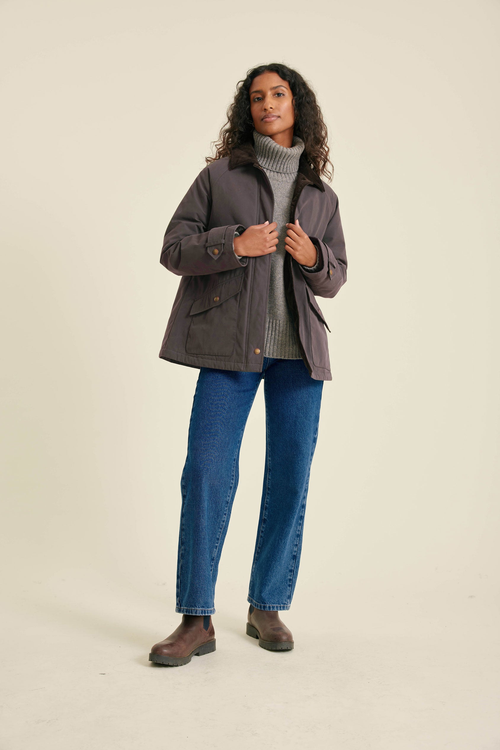 Women's Kenway Dry Wax Jacket Cotton Blend in Brown Beaufort & Blake
